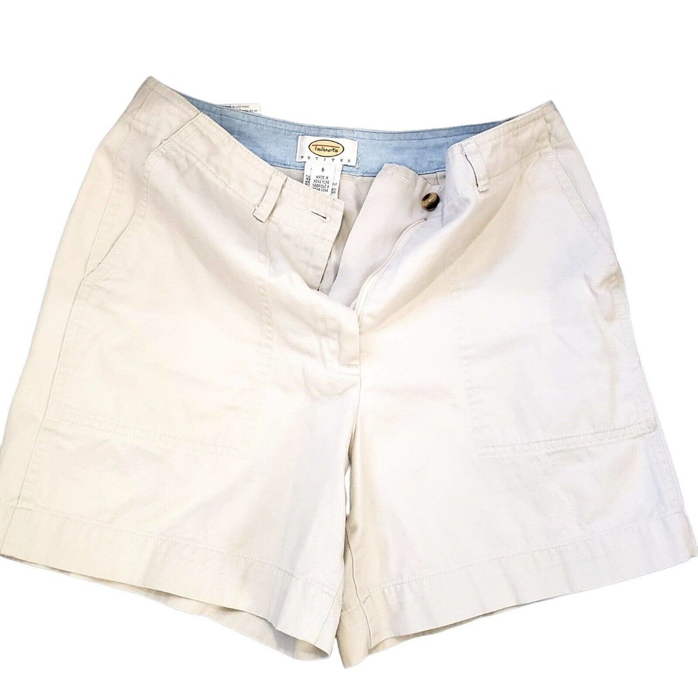 Talbots Petites Relaxed Chino Shorts Sz. 6 P Ivory